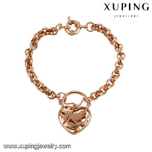 70541 egyptian fashion jewelry wholesale rose gold plated big heart bracelets